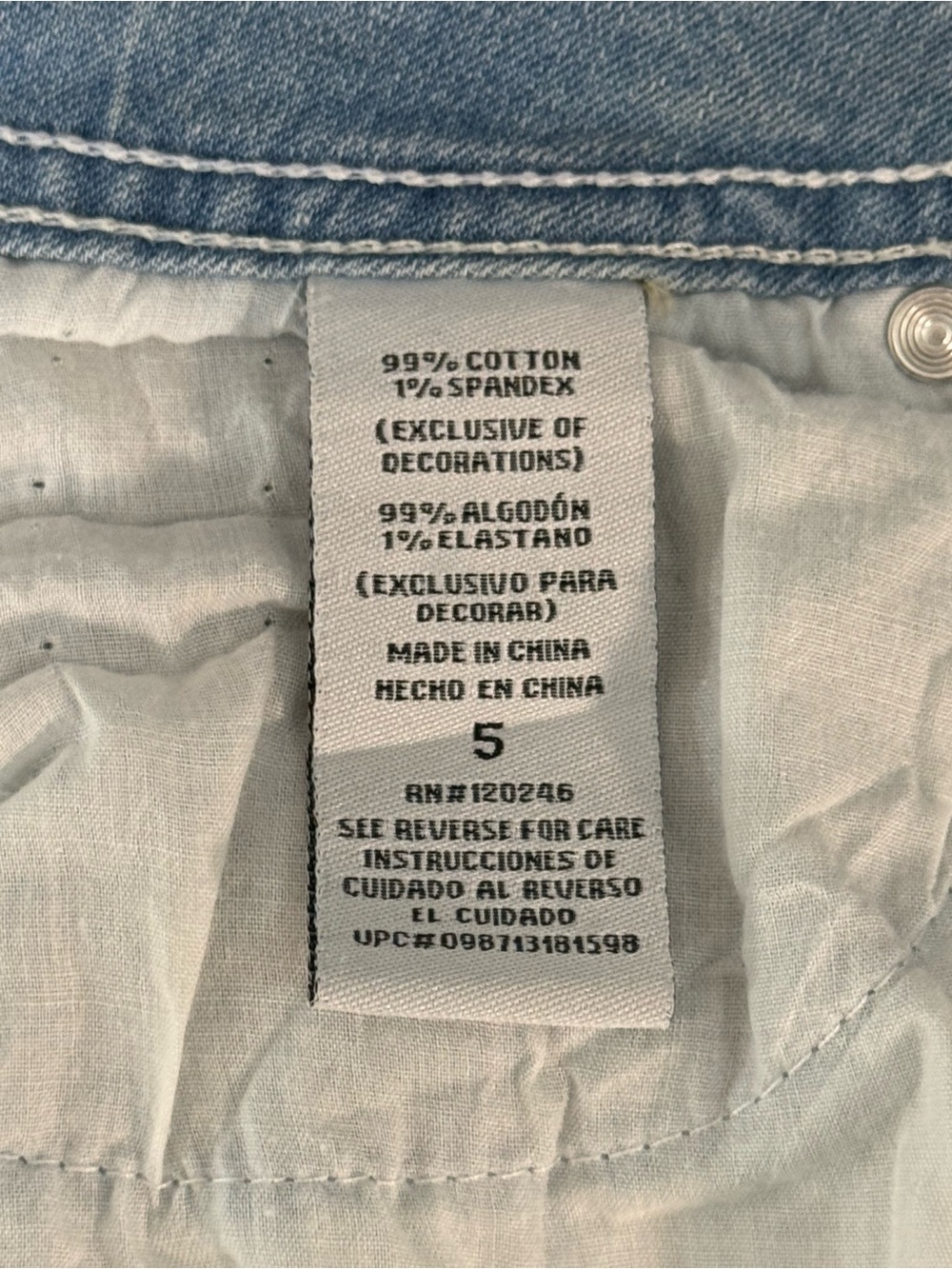Wallflower Light Blue Washed Denim Mini Skirt with Frayed Hem - Picture 3 of 9
